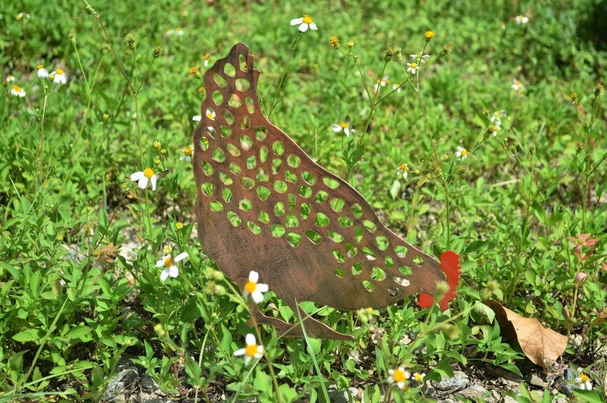 Marissa's Gifts Rusty, Bronze & Silver Hen & Cockerel Silhouettes
