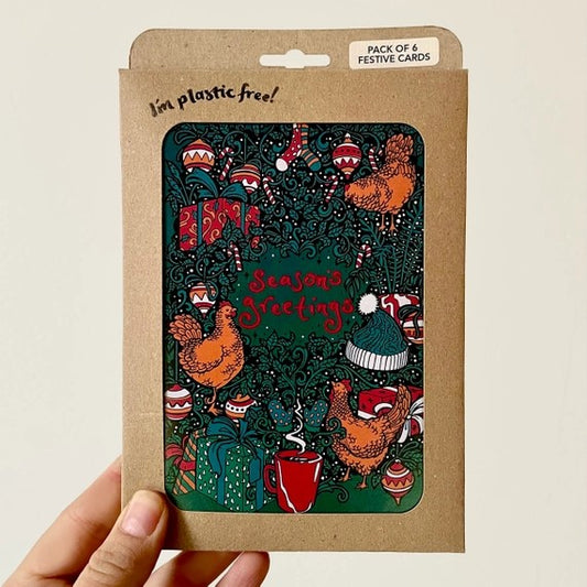 Flight & Fancy Pack of 6 Home and Pet Illustrated Christmas Cards