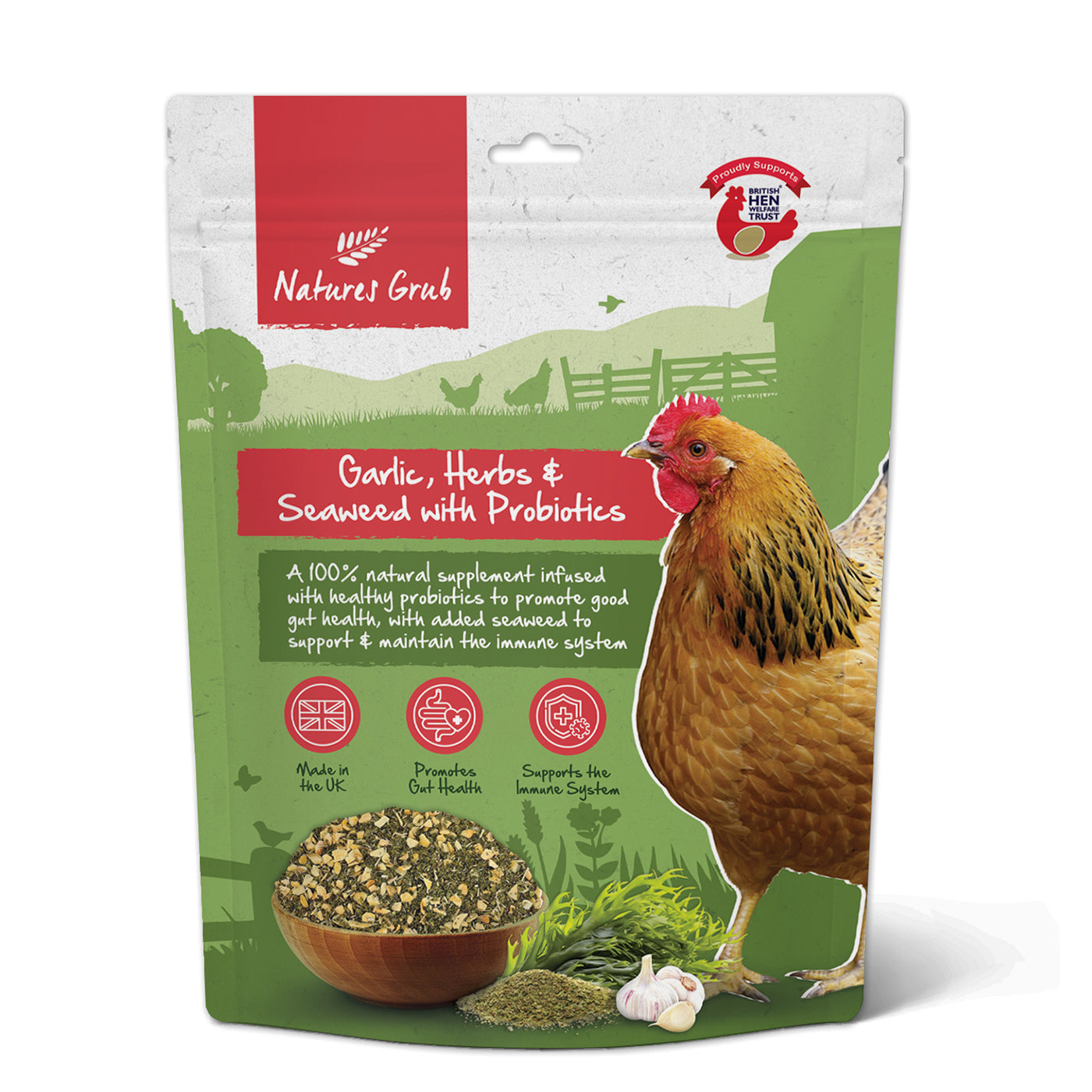 Natures Grub Garlic, Herbs & Seaweed with Probiotics