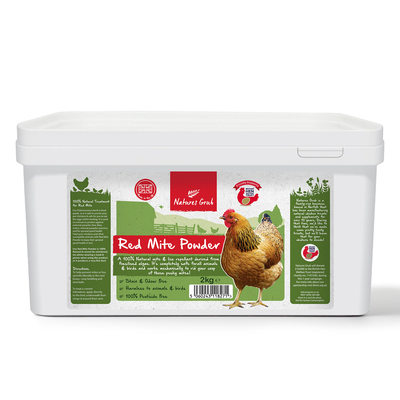 Natures Grub Diatomaceous Earth Red Mite Treatment