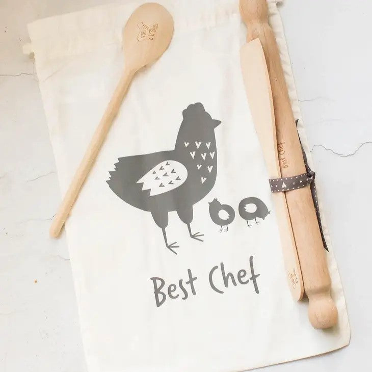 Rocket and Fox Wooden Baking Set with Bag