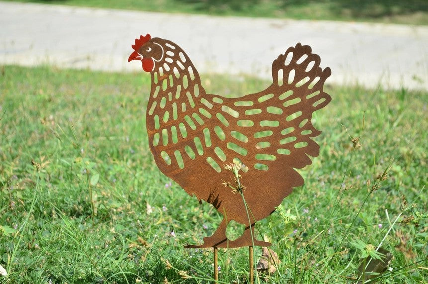 Marissa's Gifts Rusty, Bronze & Silver Hen & Cockerel Silhouettes
