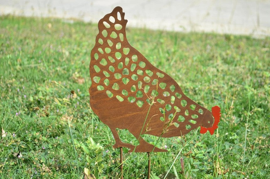 Marissa's Gifts Rusty, Bronze & Silver Hen & Cockerel Silhouettes