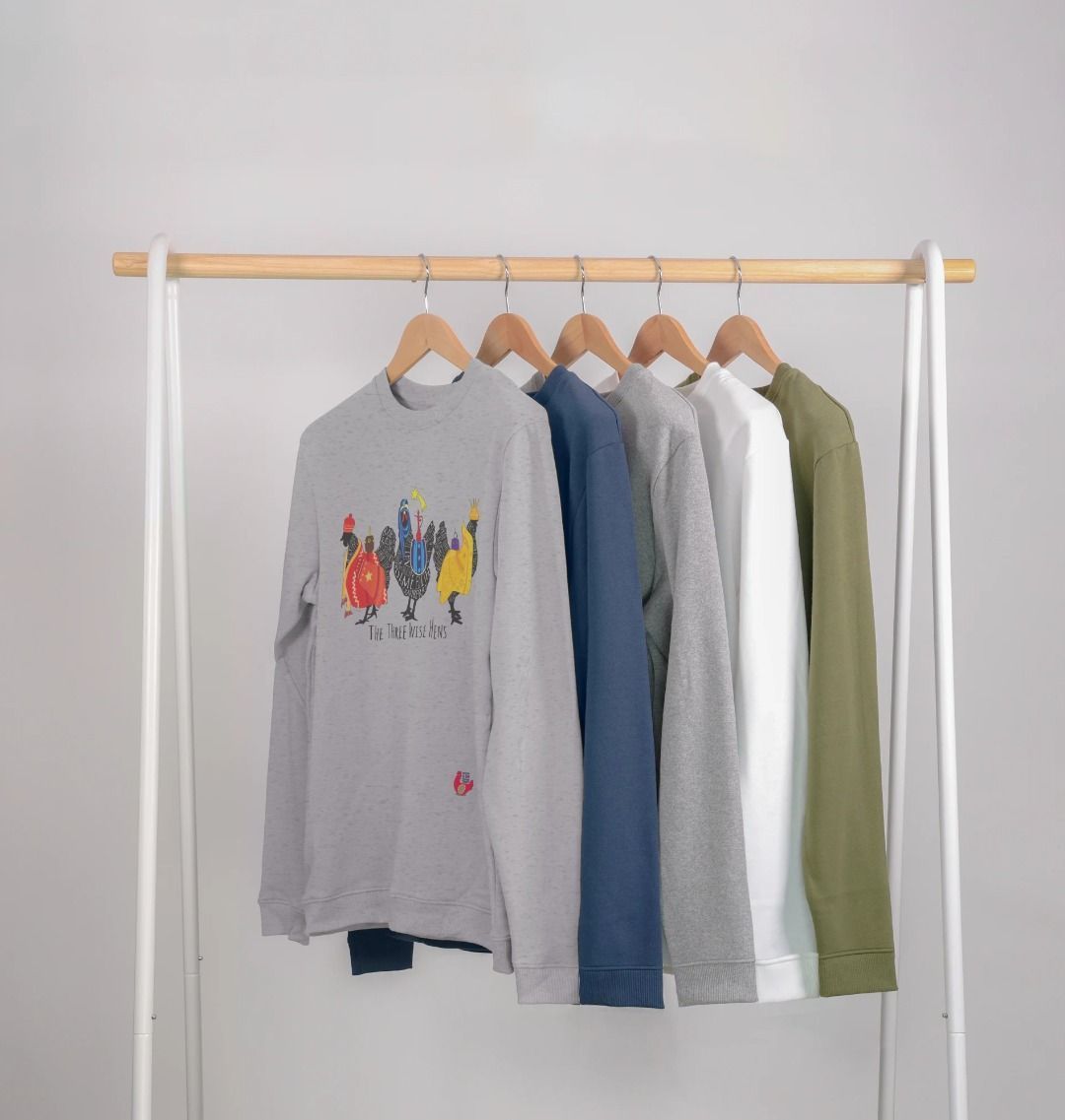 Men's Sweatshirt- Bob Mortimer Three Wise Hens