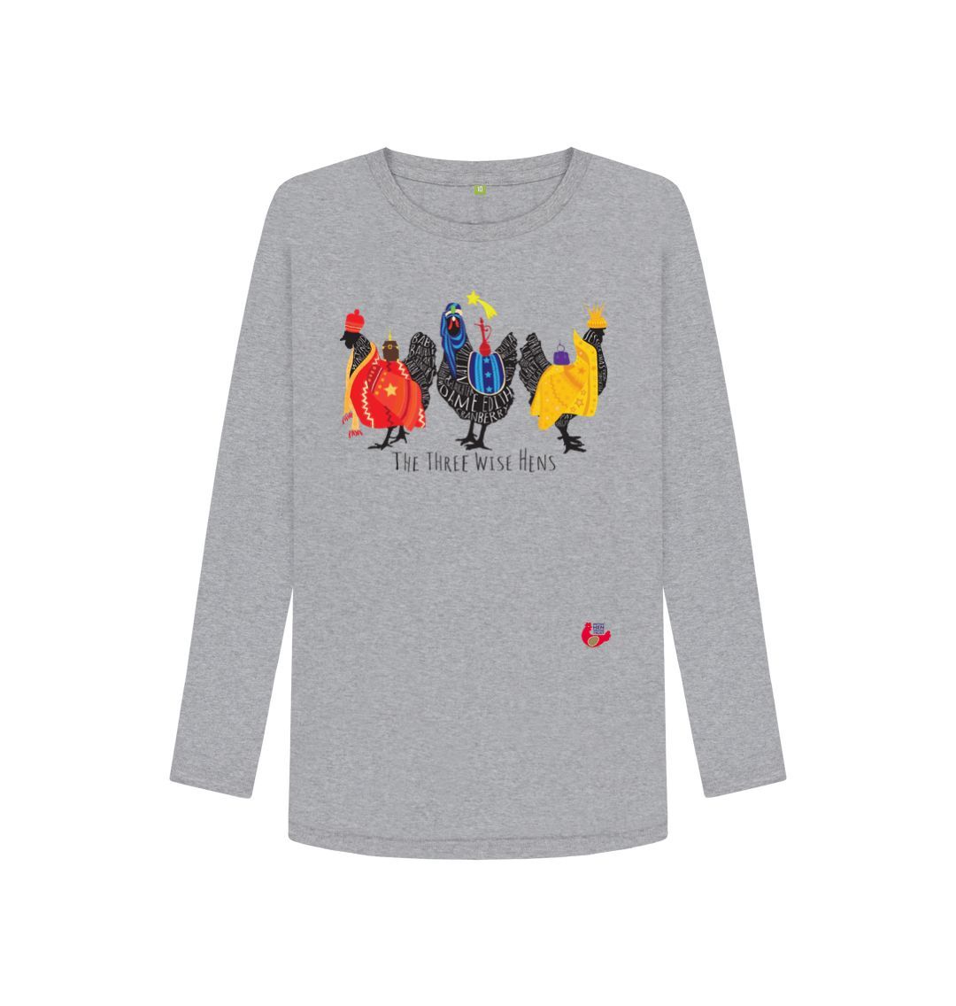 Athletic Grey Women's Long Sleeve T-Shirt - Bob Mortimer Three Wise Hens