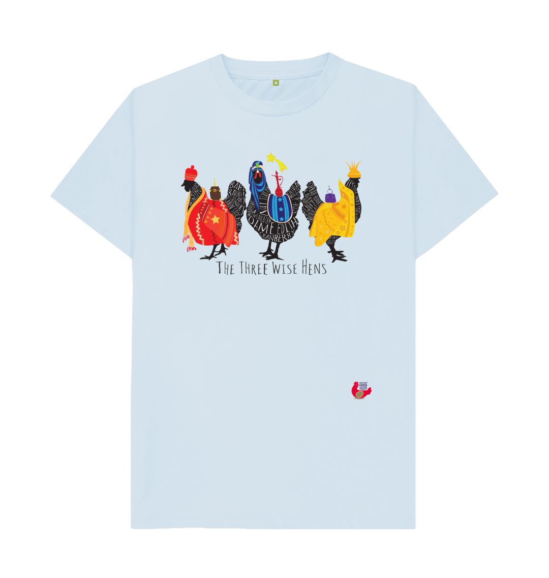 Sky Blue Unisex Short Sleeve T-Shirt - Bob Mortimer Three Wise Hens