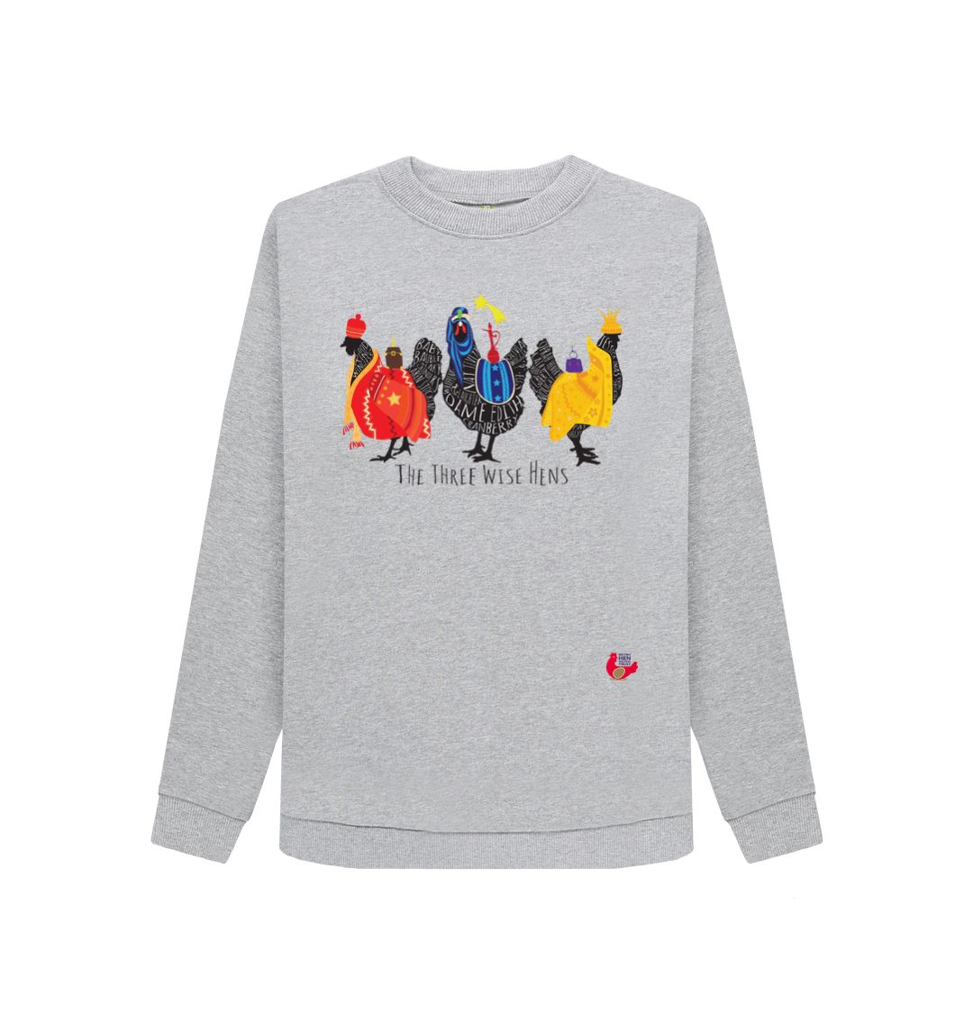 Light Heather Women's Sweatshirt - Bob Mortimer Three Wise Hens