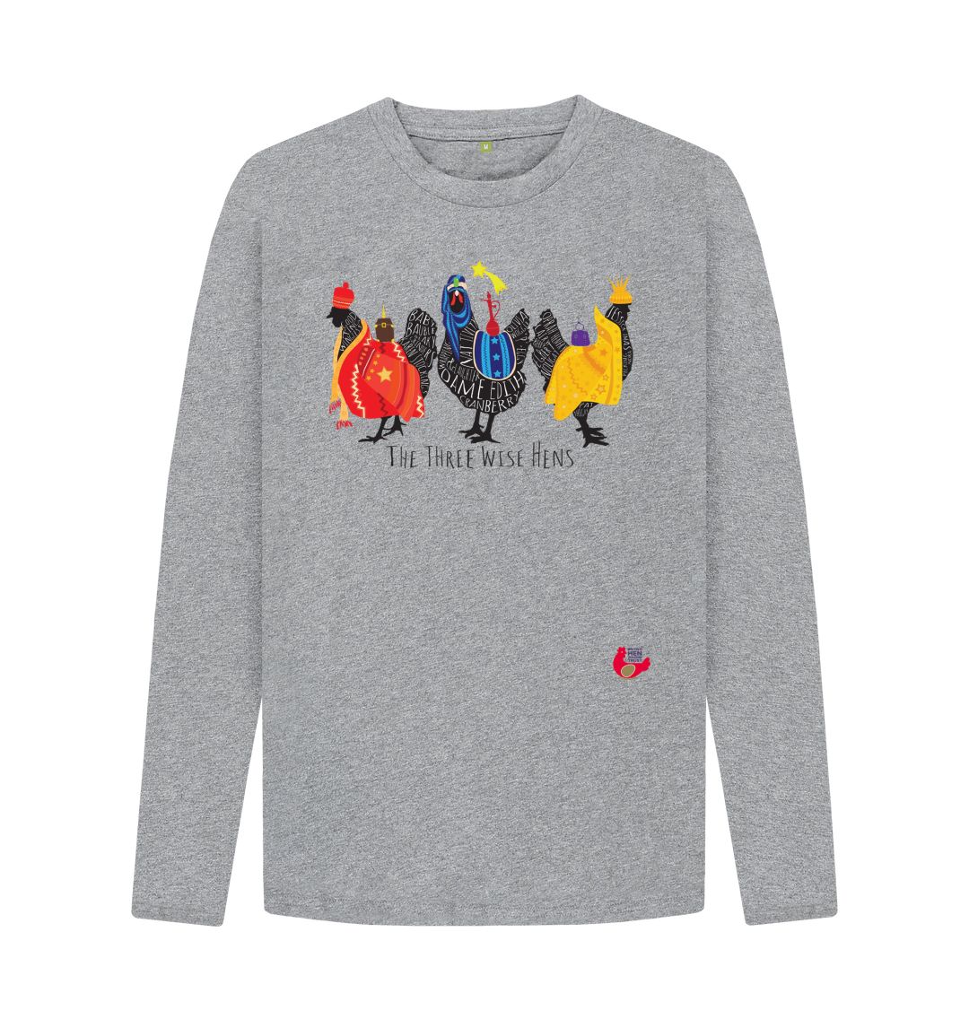 Athletic Grey Men's Long Sleeve T-Shirt - Bob Mortimer Three Wise Hens