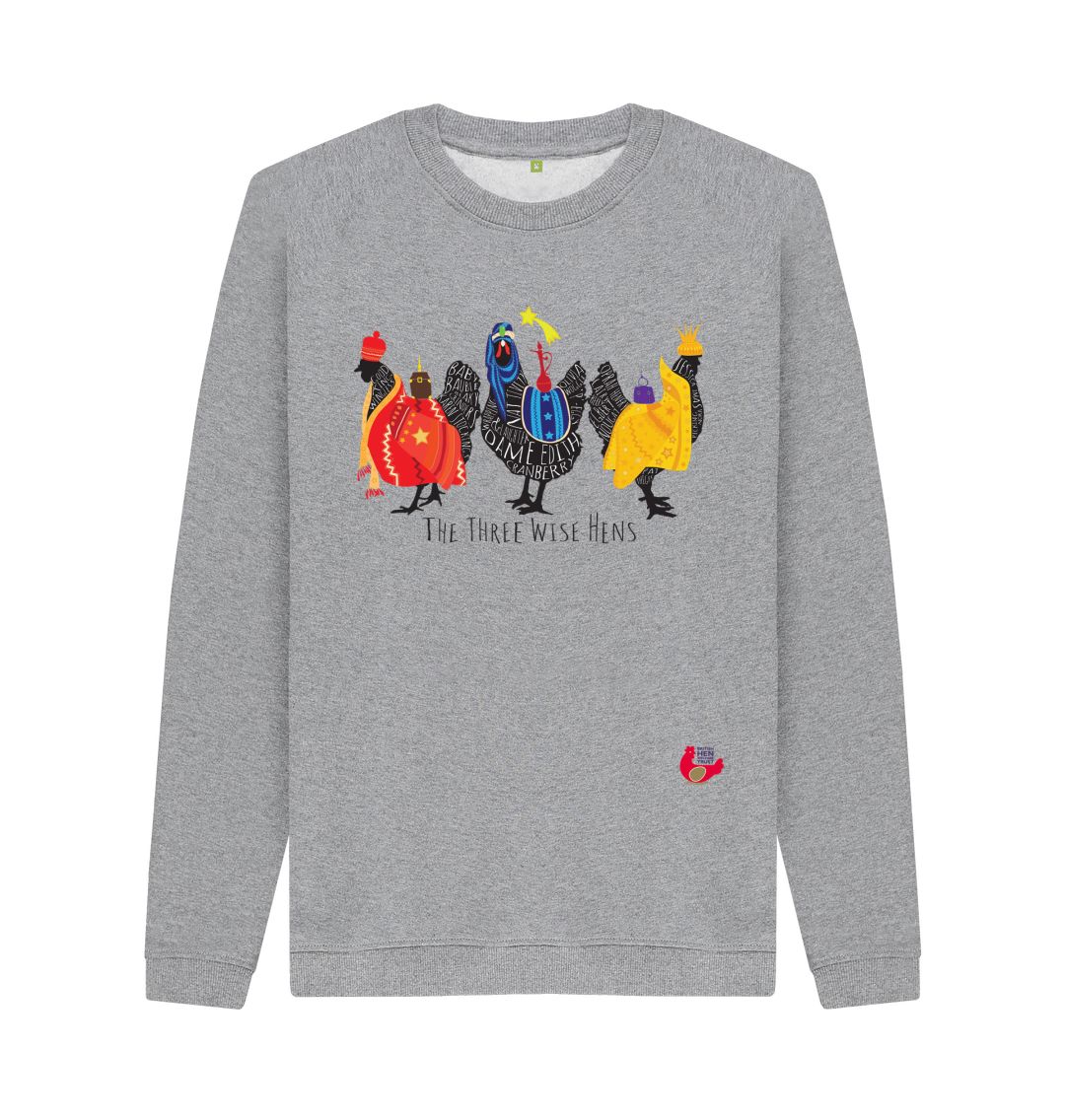 Light Heather Men's Sweatshirt- Bob Mortimer Three Wise Hens