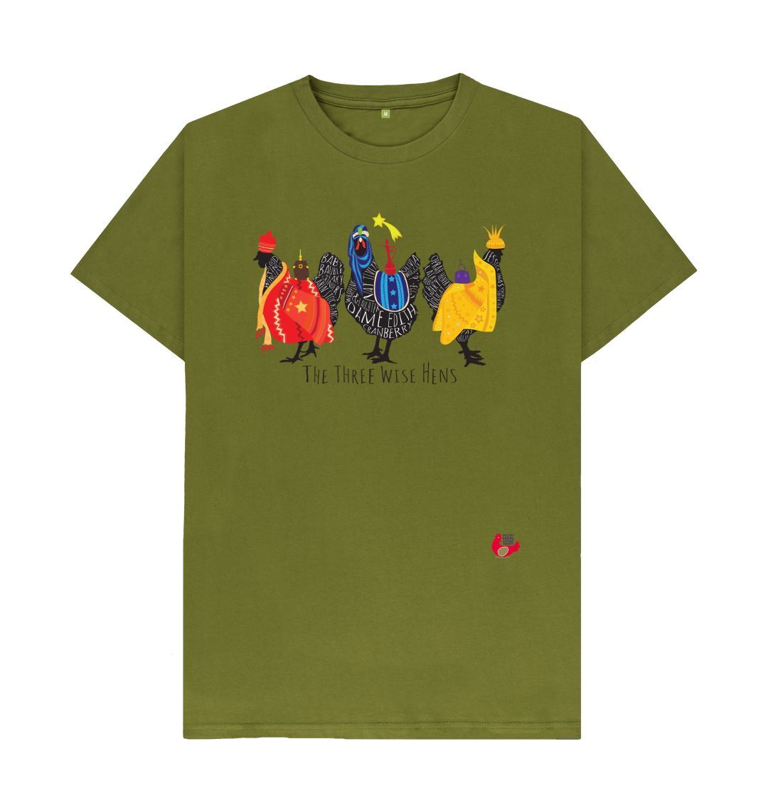 Moss Green Unisex Short Sleeve T-Shirt - Bob Mortimer Three Wise Hens