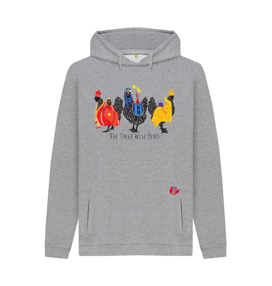 Light Heather Men's Hoodie- Bob Mortimer Three Wise Hens