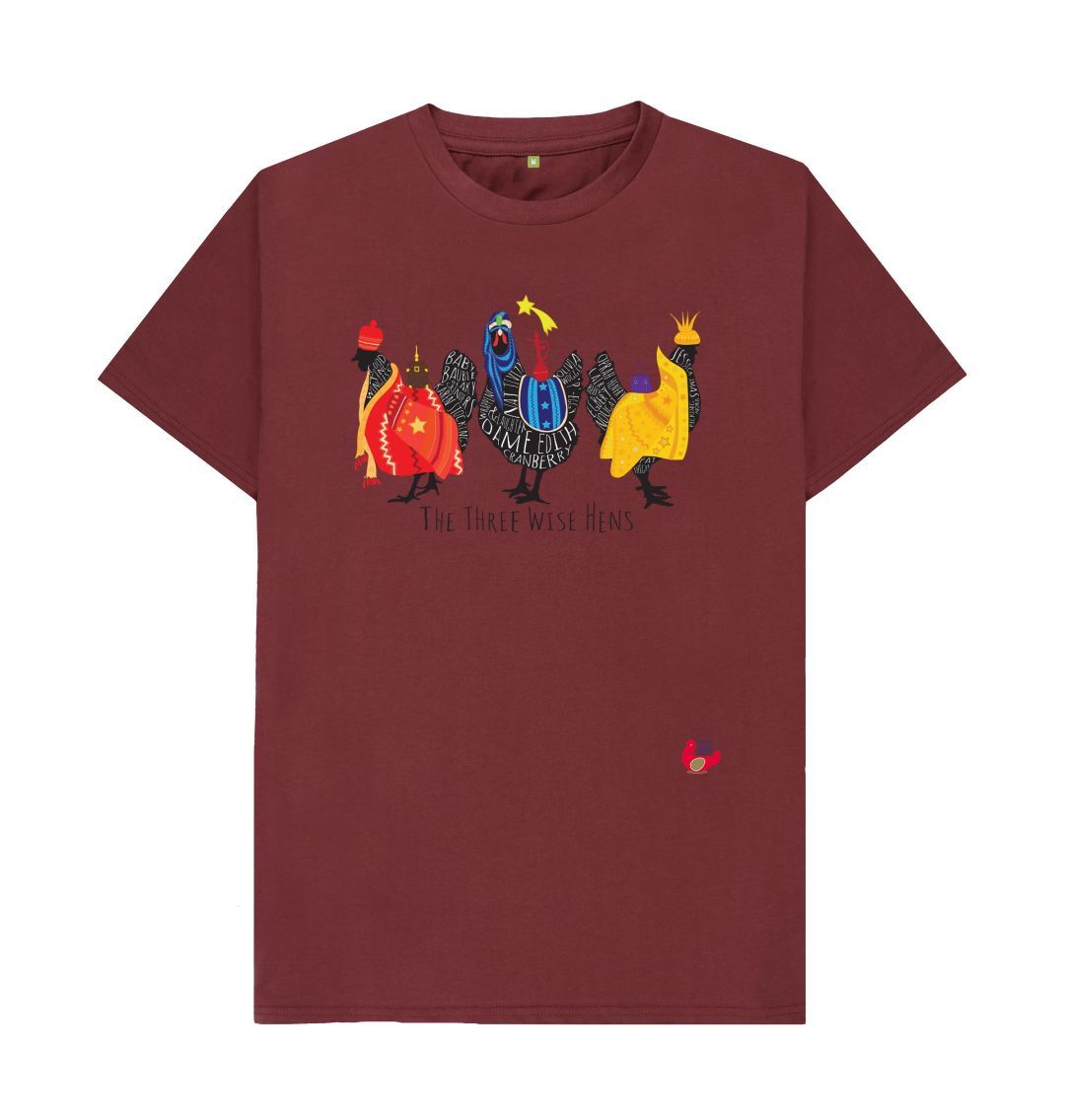 Red Wine Unisex Short Sleeve T-Shirt - Bob Mortimer Three Wise Hens
