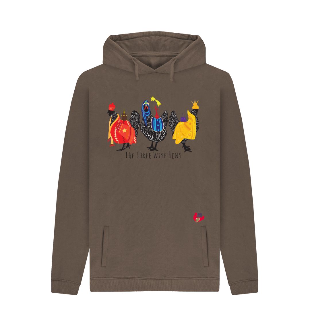 Chocolate Men's Hoodie- Bob Mortimer Three Wise Hens