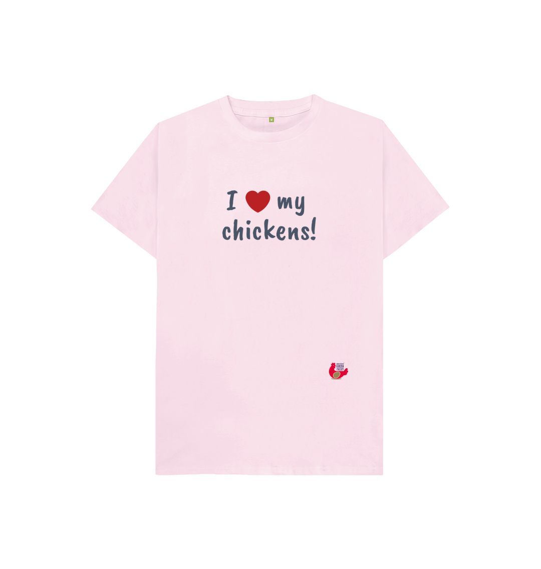 Pink I 'love' my chickens! Kids Unisex Short Sleeve T-Shirt