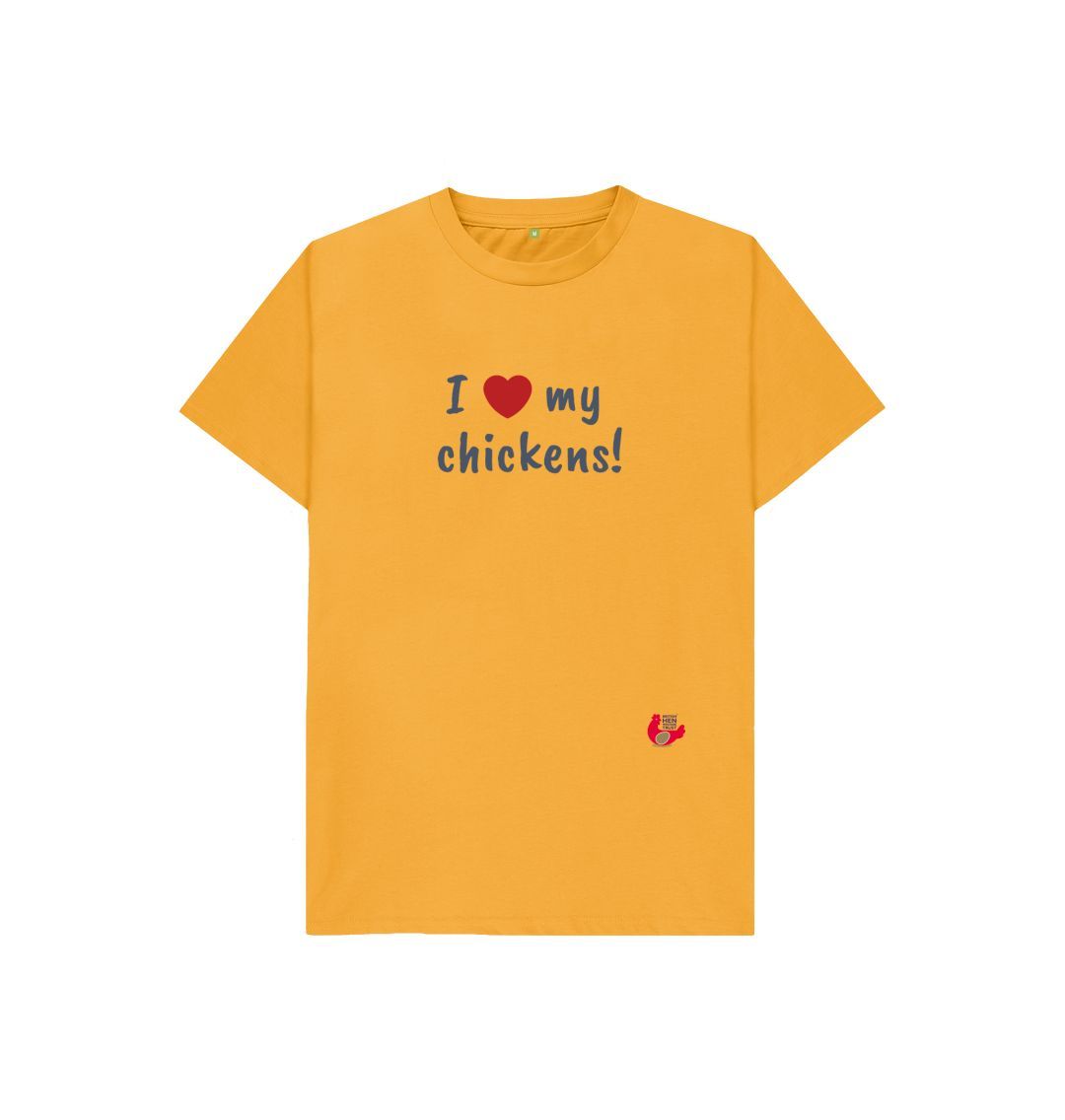 Mustard I 'love' my chickens! Kids Unisex Short Sleeve T-Shirt