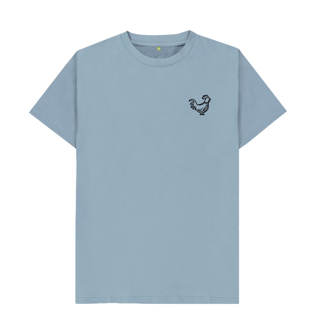 Stone Blue Cockerel Small Logo - Black