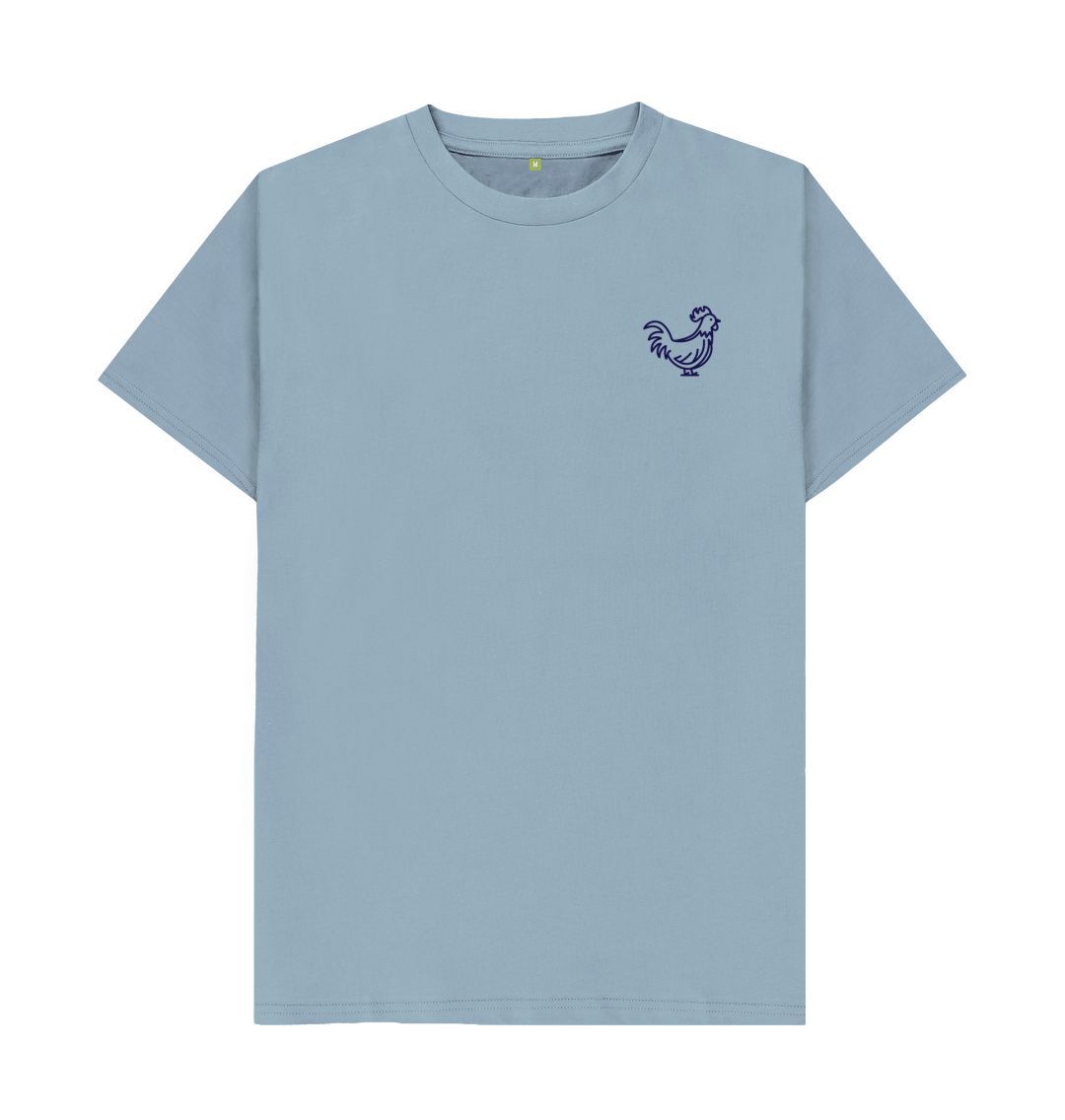 Stone Blue Cockerel Small Logo - Blue