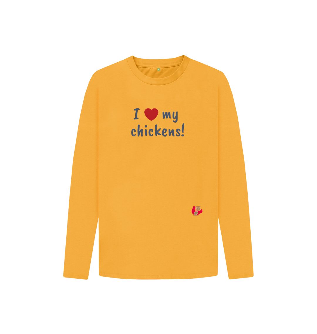 Mustard I 'love' my chickens! Kids Unisex Long Sleeve T-Shirt