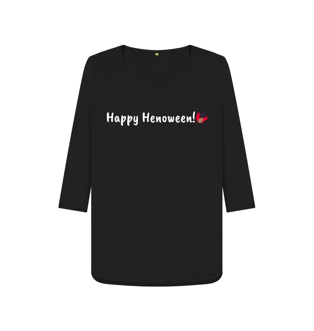 Black Happy Henoween! Women's 3\/4 Length Sleeve T-Shirt