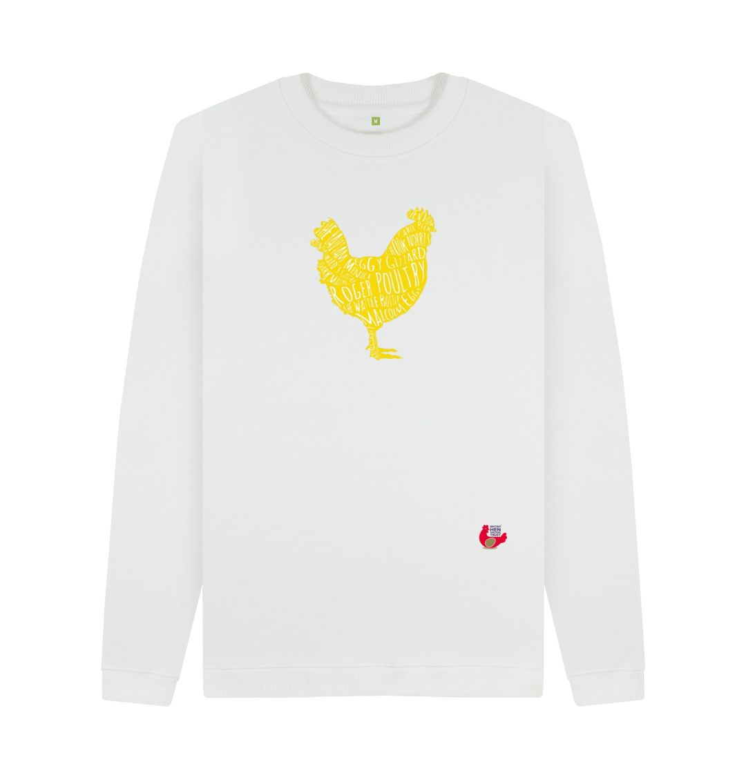White Bob Mortimer Yellow Hen Men's Sweater