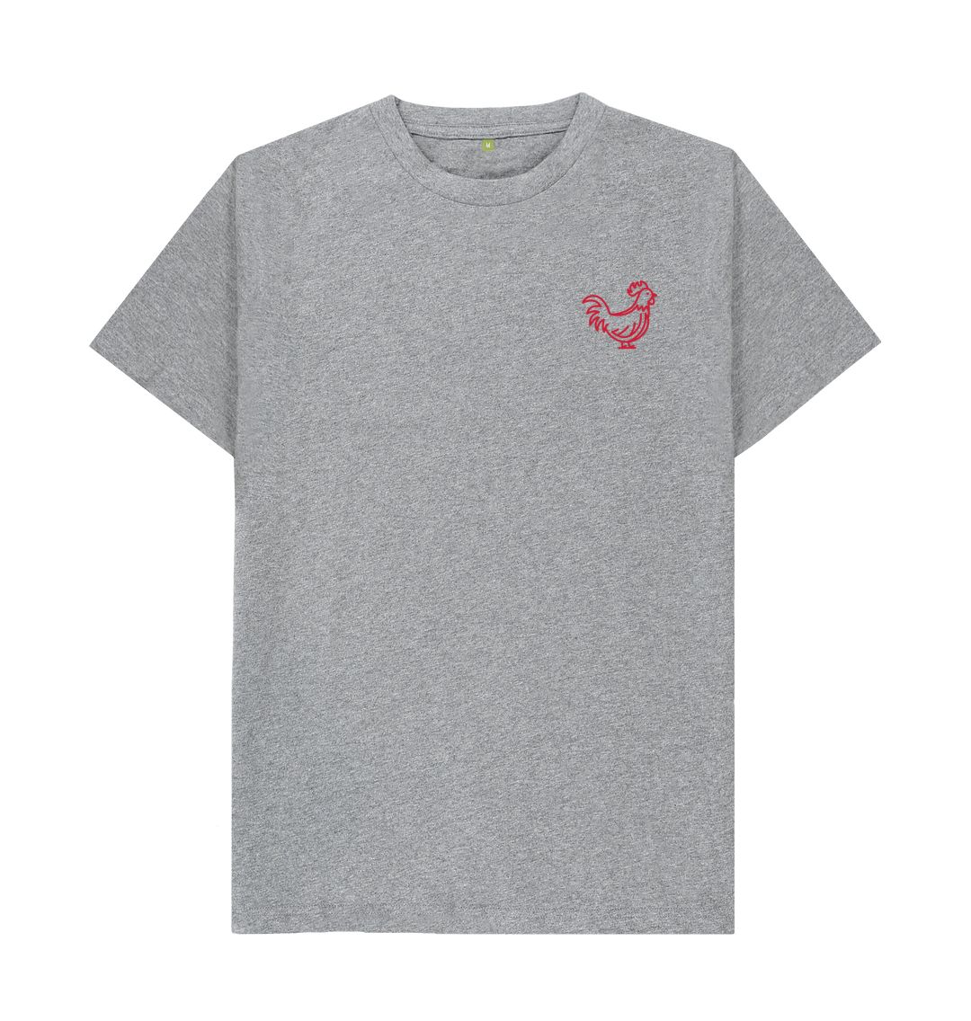 Athletic Grey Cockerel Small Logo - Red