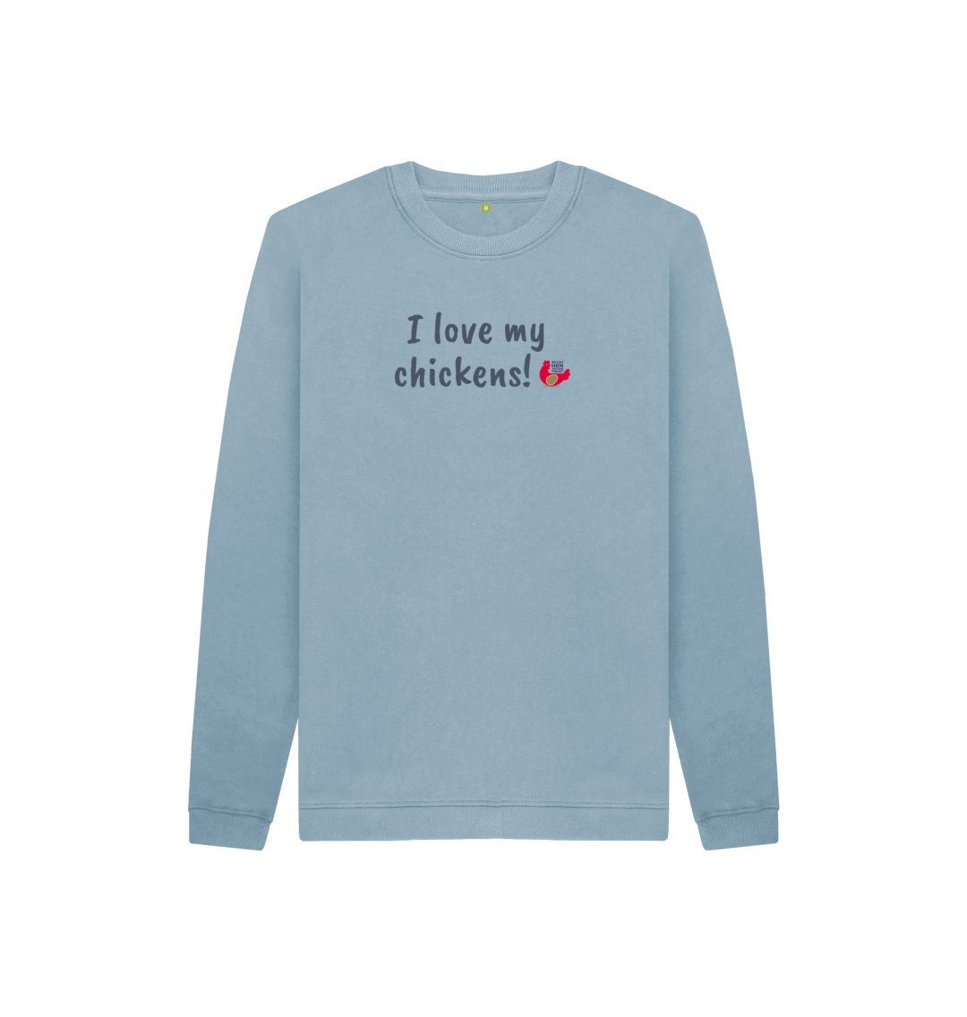 Stone Blue I love my chickens! Kids Unisex Jumper