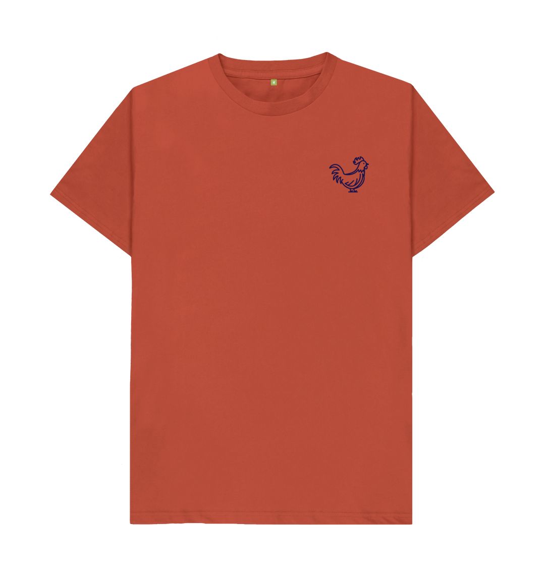 Rust Cockerel Small Logo - Blue