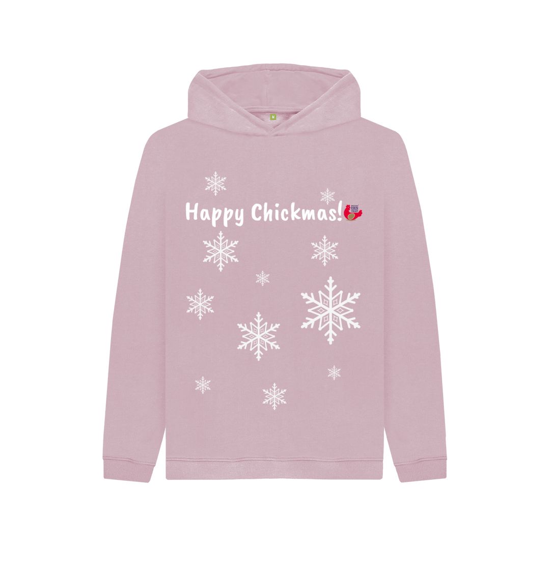 Mauve Kids Unisex Hoodie - Happy Chickmas! Snowflake