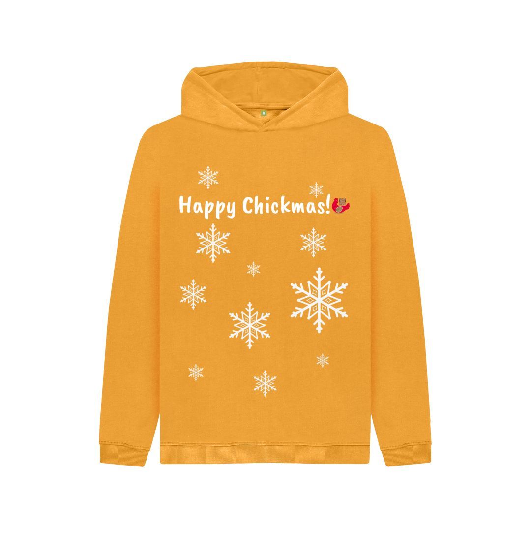 Mustard Kids Unisex Hoodie - Happy Chickmas! Snowflake