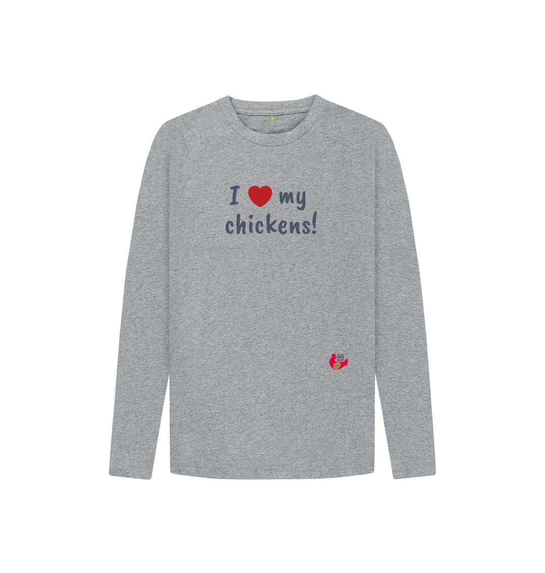 Athletic Grey I 'love' my chickens! Kids Unisex Long Sleeve T-Shirt
