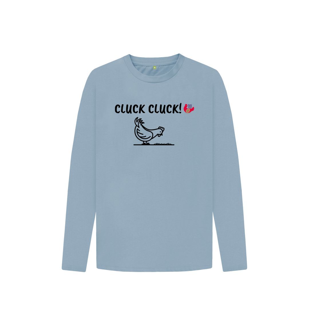 Stone Blue CLUCK CLUCK! Kids Unisex Long Sleeve T-Shirt