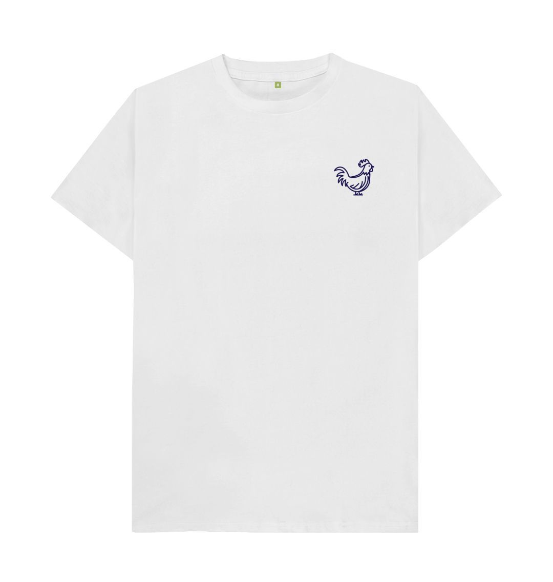 White Cockerel Small Logo - Blue