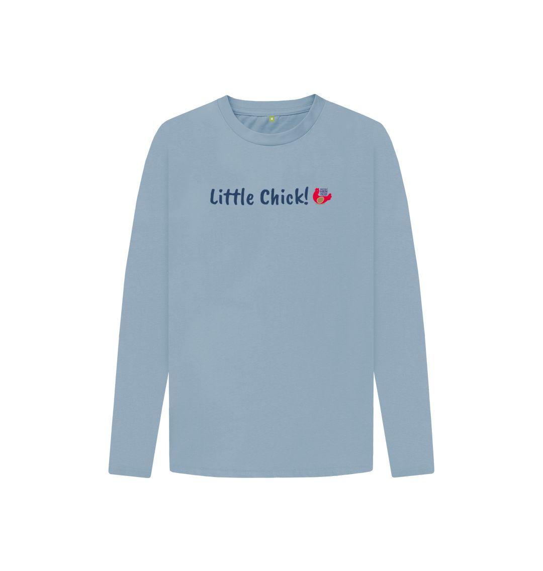 Stone Blue Little Chick! Kids Unisex Long Sleeve T-Shirt