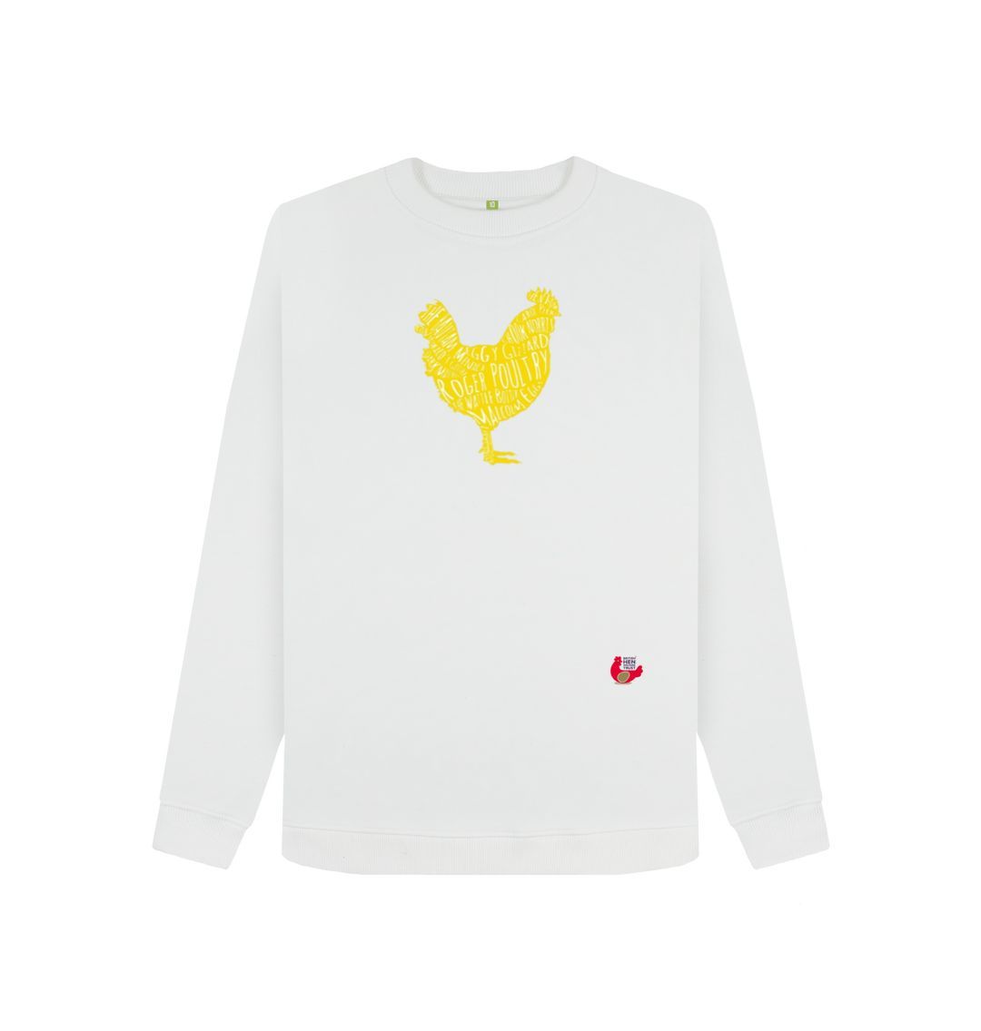 White Bob Mortimer Yellow Hen Women's Sweater