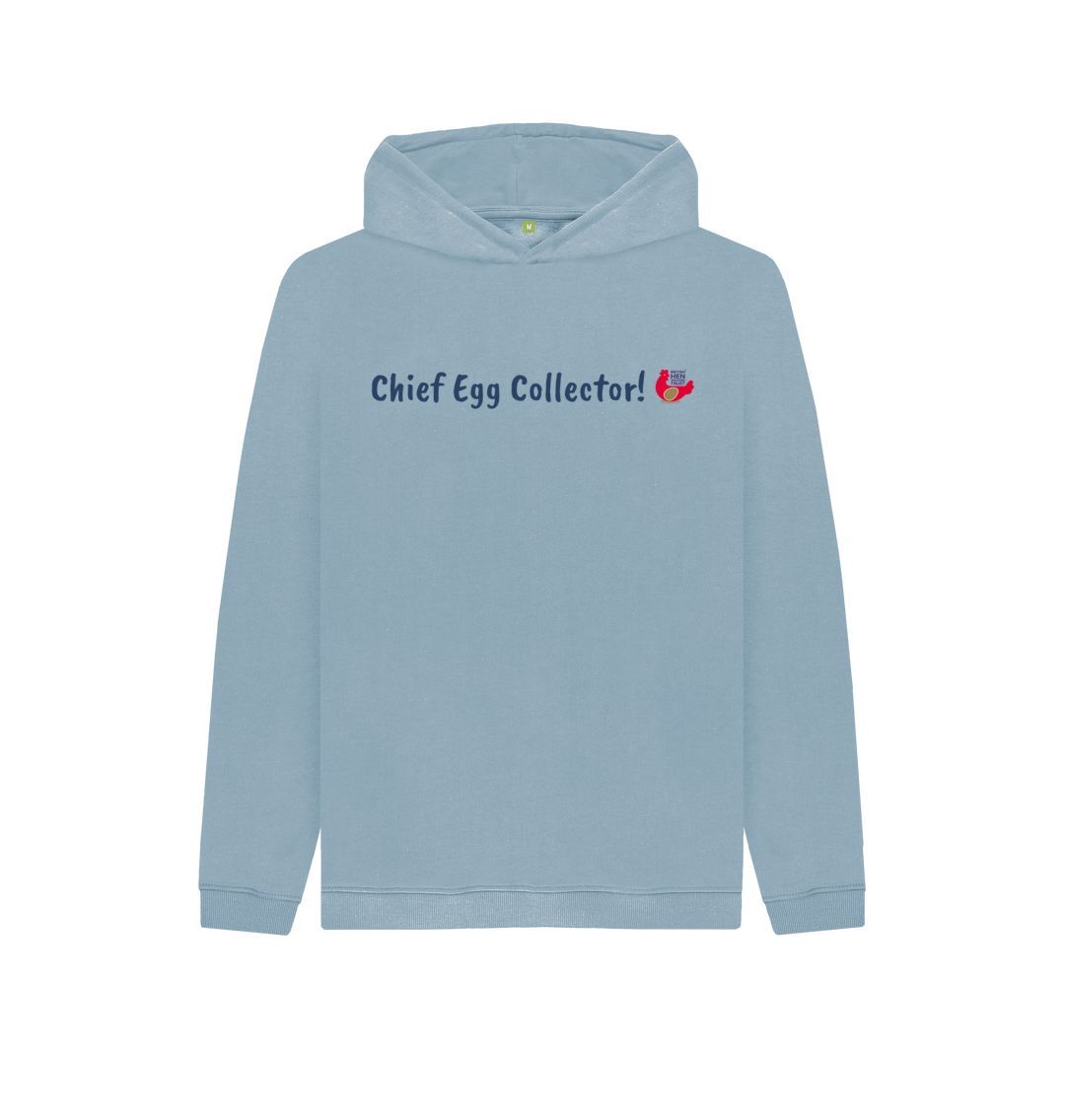 Stone Blue Chief Egg Collector! Kids Unisex Hoodie
