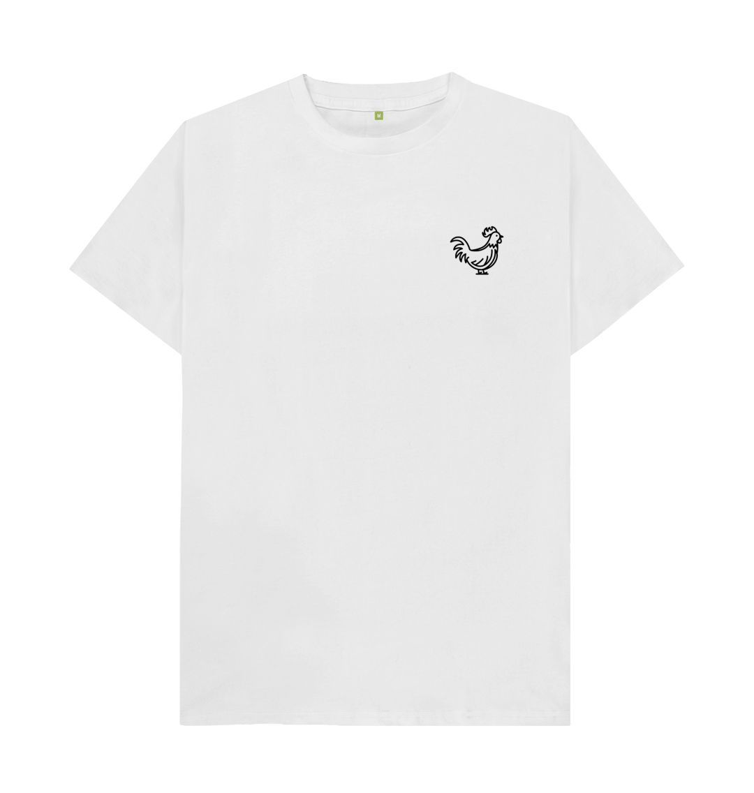 White Cockerel Small Logo - Black