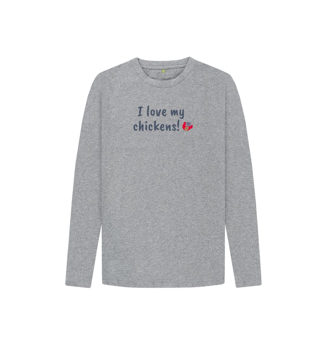 Athletic Grey I love my chickens! Kids Unisex Long Sleeve T-Shirt