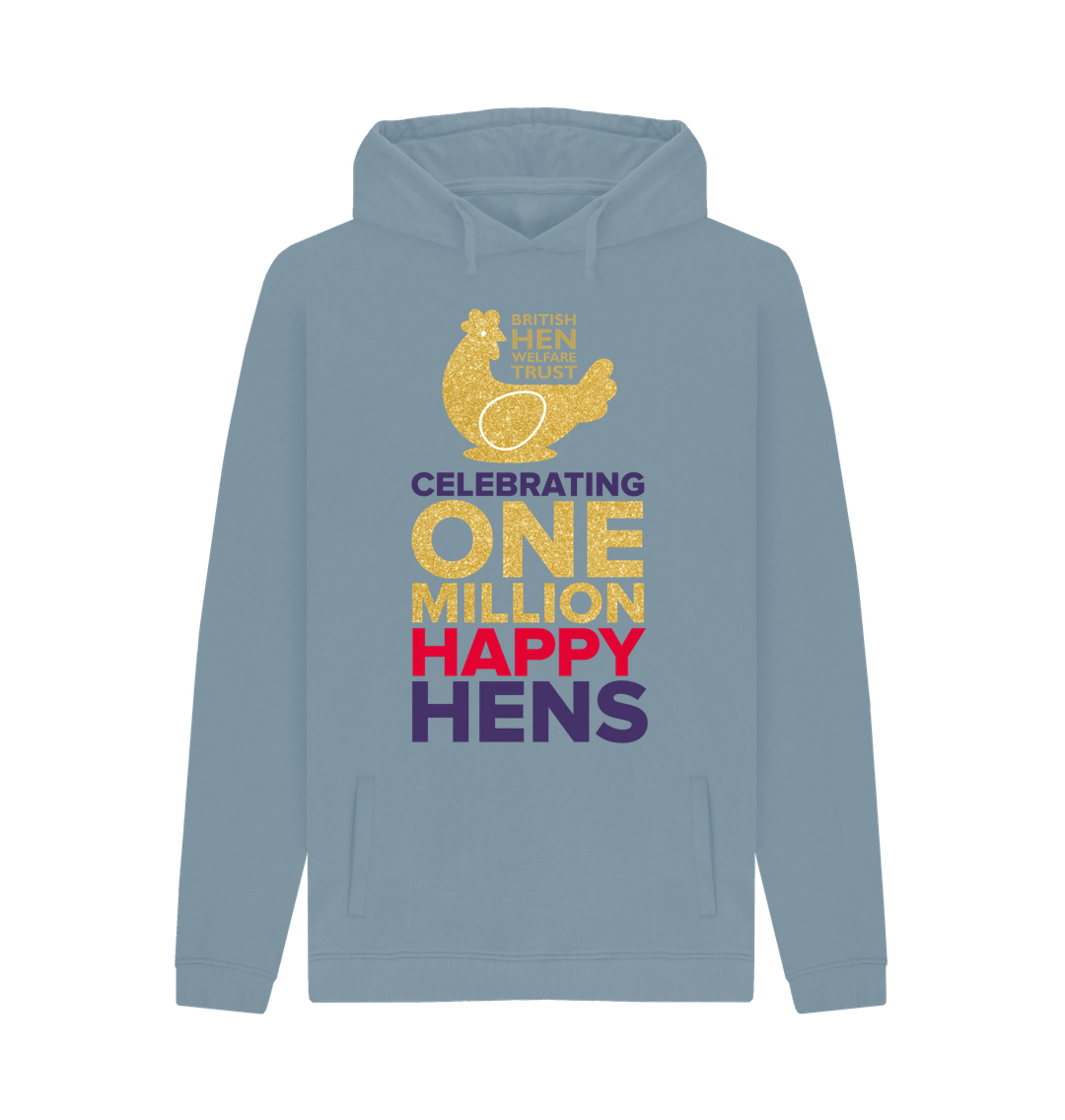 Stone Blue Men's Celebrating One Million Happy Hens Hoodie