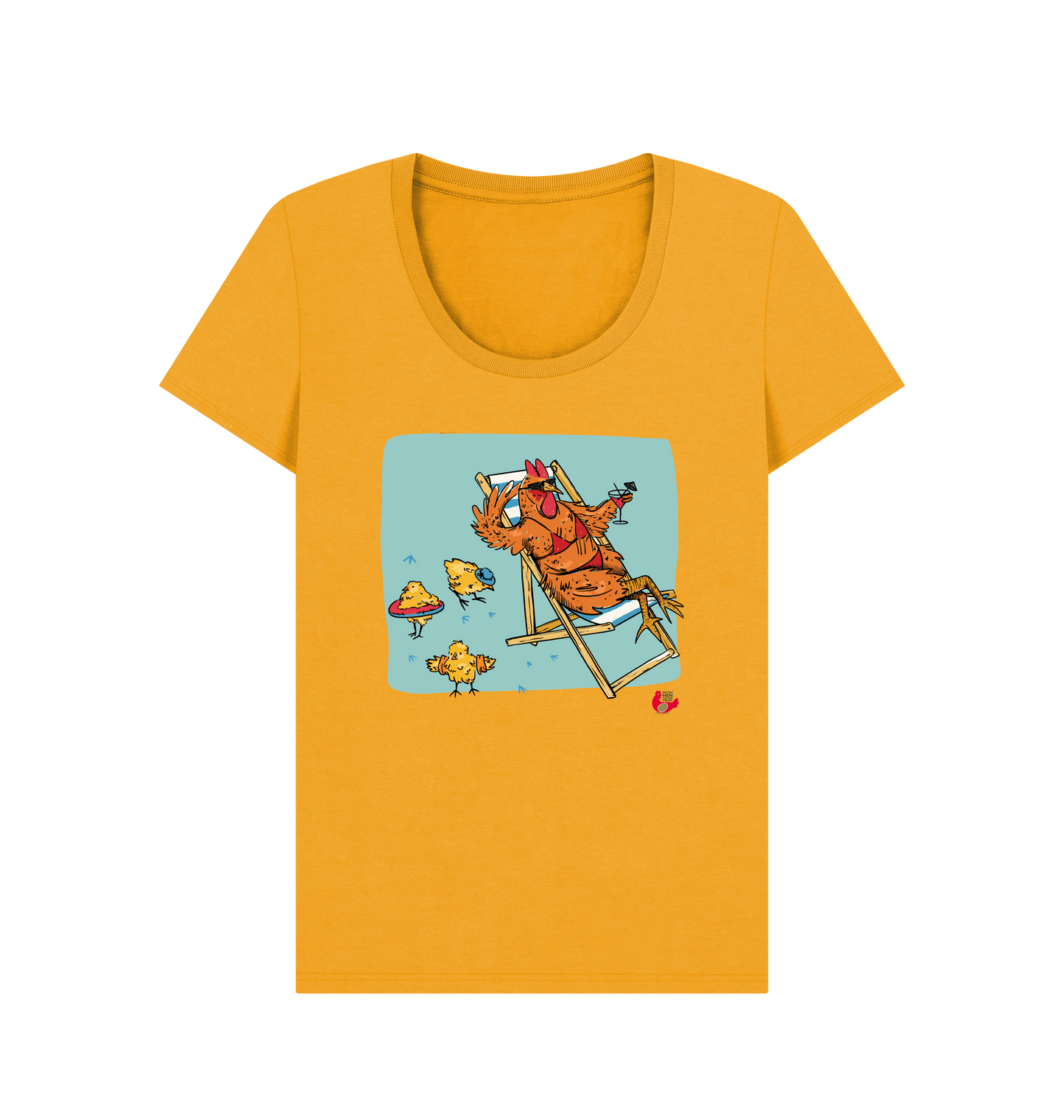 Mustard Printed T-shirt Front