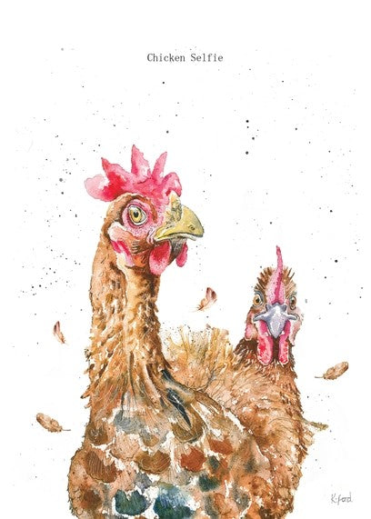 Animoo Art Chicken Selfie Greeting Card