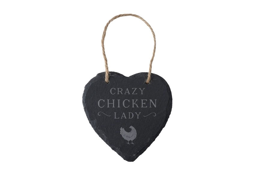 CGB Giftware 'Crazy Chicken Lady' Slate Heart Hanger