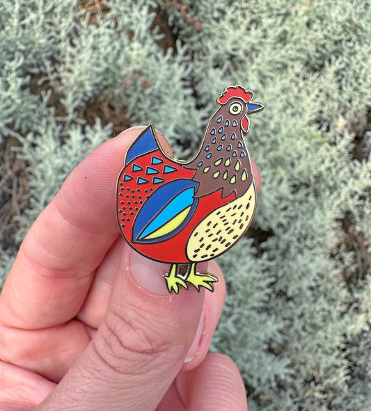 Bea Baranowska Chicken Enamel Pin