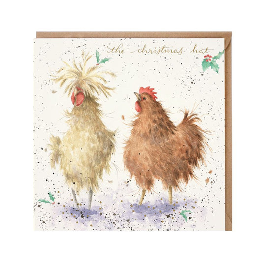 Wrendale Designs 'The Christmas Hat' Christmas card