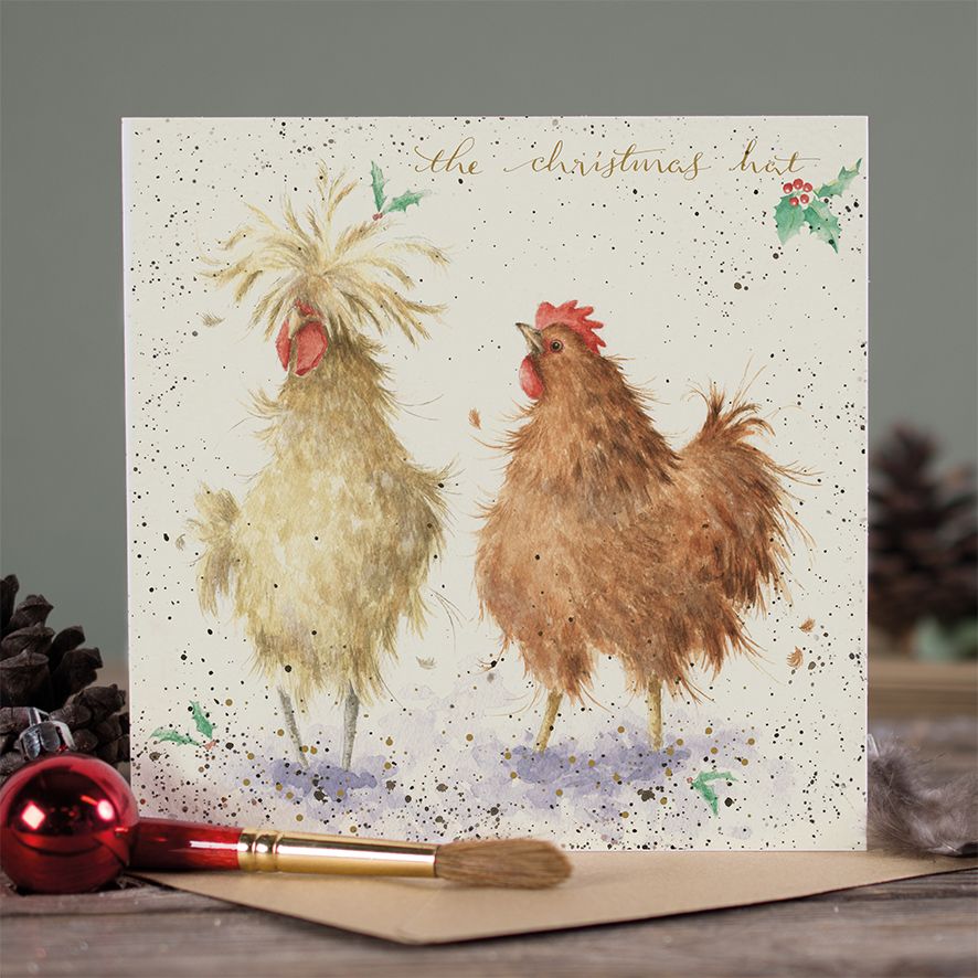 Wrendale Designs 'The Christmas Hat' Christmas card