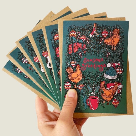 Flight & Fancy Pack of 6 Home and Pet Illustrated Christmas Cards