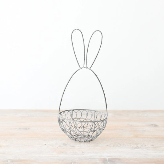 Gainsborough Giftware x Portland Living Grey Wire Rabbit Bunny Basket