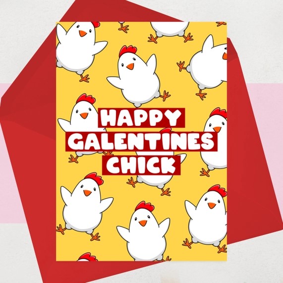 OCD Greeting Cards Happy Galantines Chick