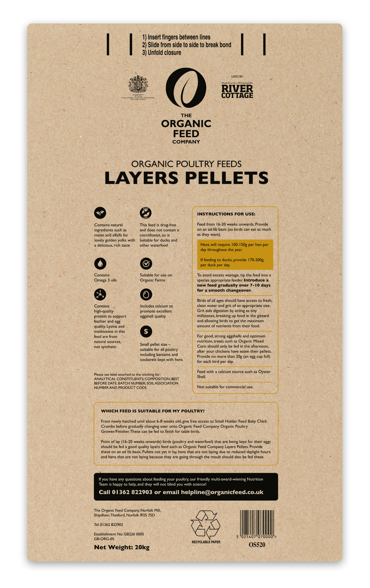 The Organic Feed Company Layers Pellets
