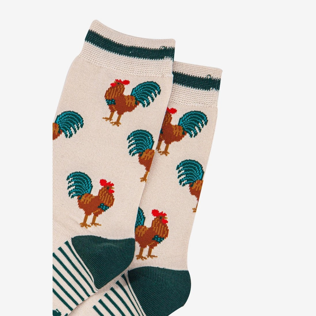 Men's Bamboo Socks - Cream Rooster
