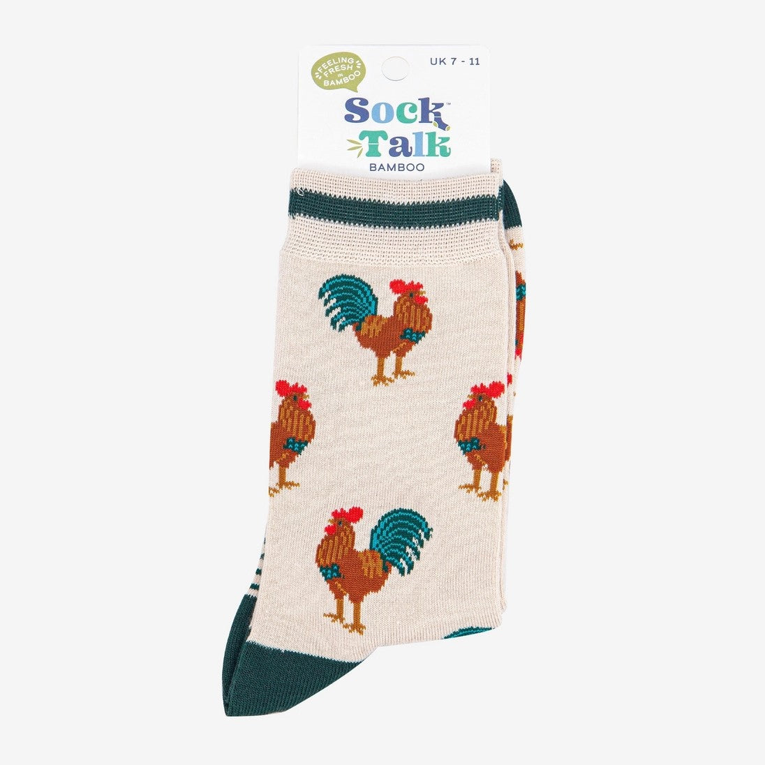 Men's Bamboo Socks - Cream Rooster